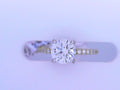 Diamond Round Solitaire Ring .27cttw 18K Yellow Gold <br>CZ Center