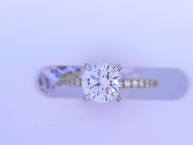 Diamond Round Solitaire Ring .27cttw 18K Yellow Gold <br>CZ Center