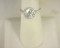 Diamond Ring .73cttw 19K White Gold<br>CZ Center