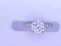 Diamond Solitaire Ring Round .45cttw 19K White Gold<br>CZ Center