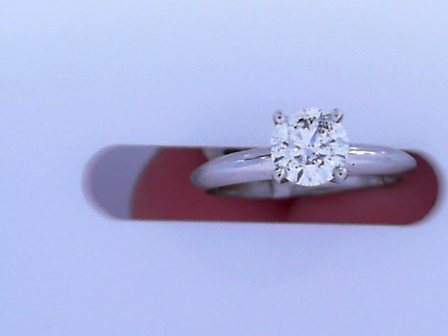 Diamond Solitaire Ring .75cttw Round 14K White Gold