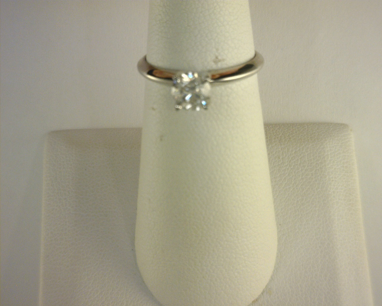 Diamond Solitaire Ring Round .75ct 14K White Gold