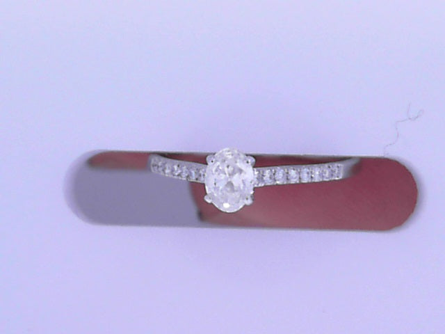 Diamond Solitaire Ring .38cttw 18K White Gold