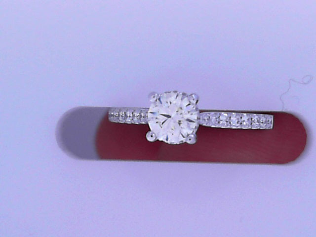 Diamond Solitaire Ring .72cttw 18K White Gold <br>Center .52ct