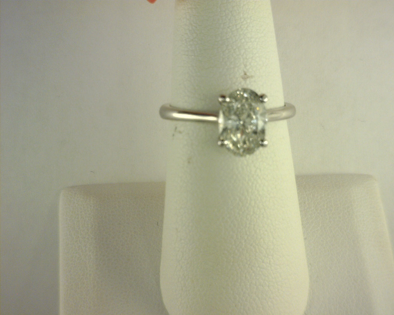 Diamond Solitaire Ring 2.0ct 14K White Gold Oval