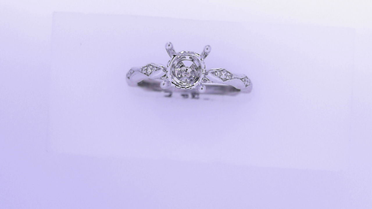 Gabriel NY Mason - 14K White Gold Round Diamond Engagement Ring .29cts 6.5mm