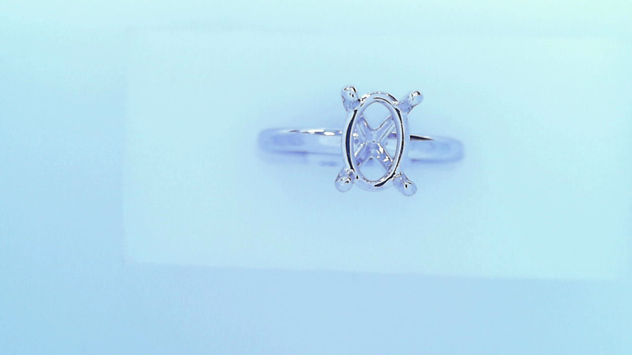 Gabriel NY Lark - 14K White Gold Oval Solitaire Engagement Ring 9X6<br>#S1780518