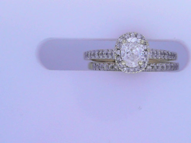Diamond Bridal Set .85cttw 14K White Gold<br>Center .50ct