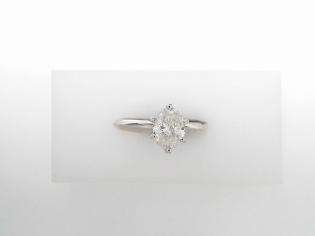 Diamond Solitaire Ring Oval 1.0ct 14K White Gold
