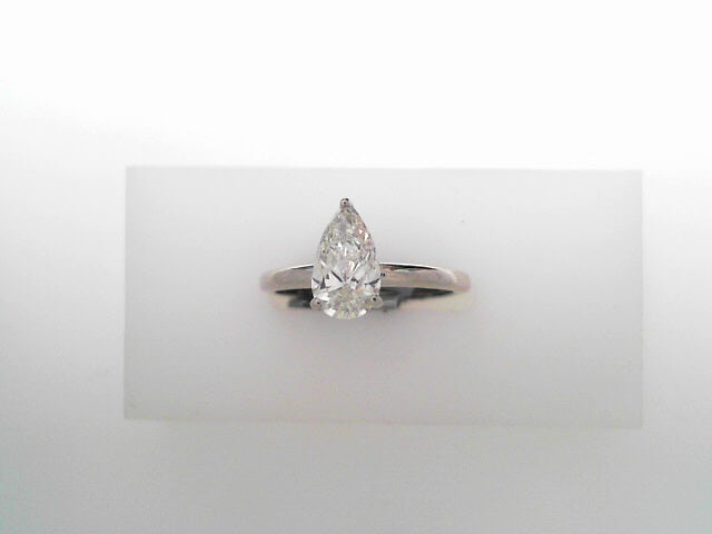 Diamond Solitaire Ring Pear 1.0ct 14K White Gold