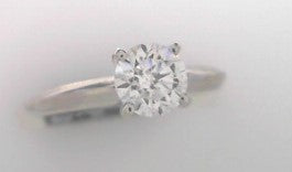 Diamond Solitaire Ring Round .75ct 14K White Gold