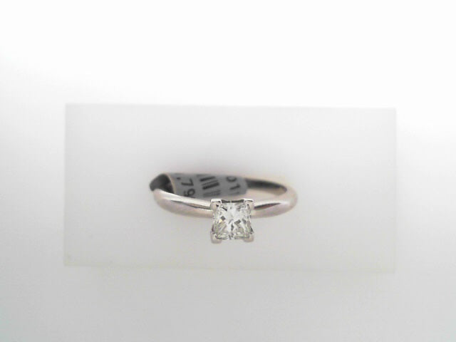 Diamond Solitaire Ring Princess .50ct 14K White Gold