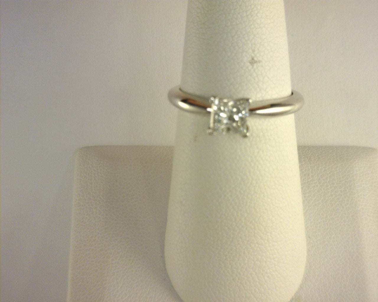 Diamond Solitaire Ring Princess .75ct 14K White Gold