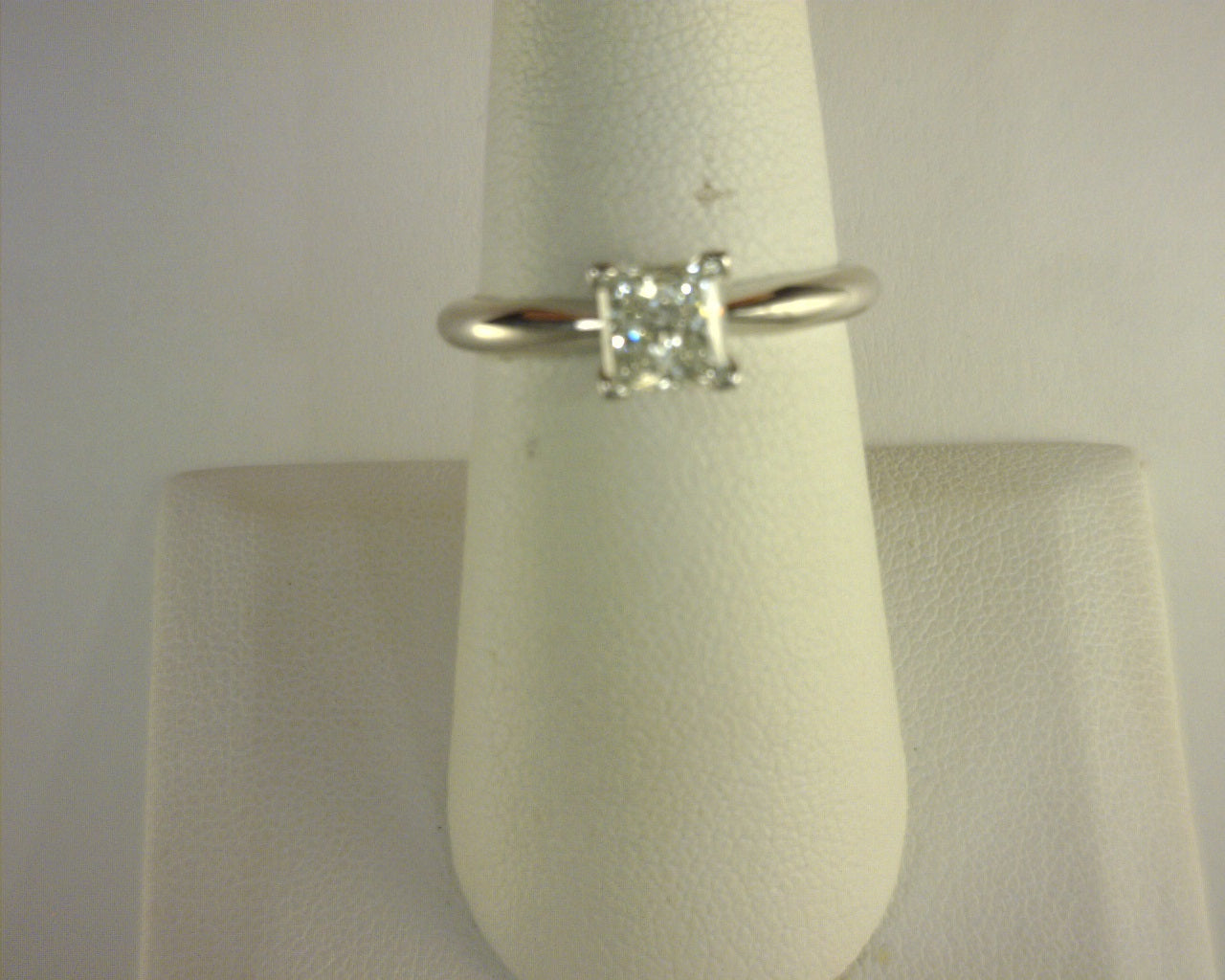 Diamond Solitaire Ring .75ct Princess 14K White Gold