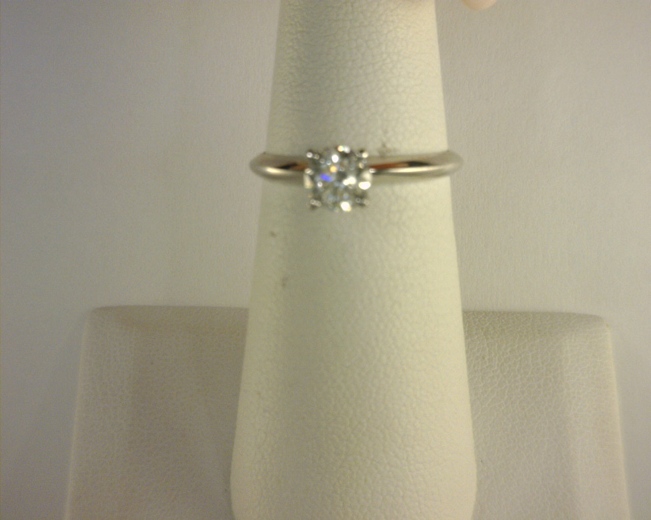 Diamond Solitaire Ring Round .75ct 14K White Gold