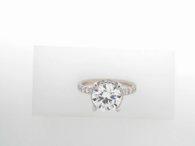 Gabriel NY Bridal Talisa - 14K White Gold Round Hidden Halo Diamond Engagement Ring .42ctw CZ Center
