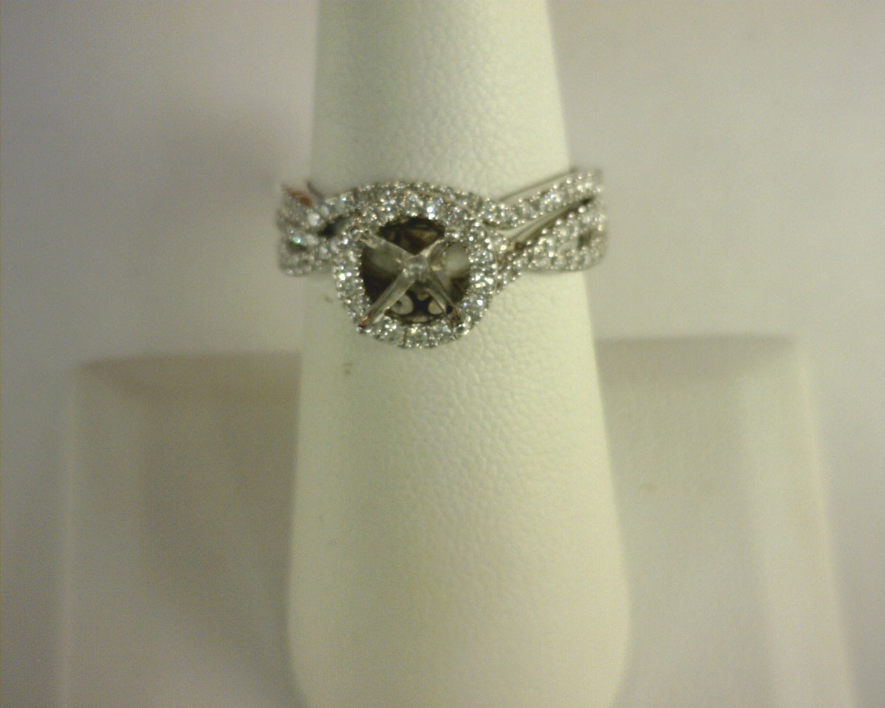 Diamond Bridal Semi Mount Set 1.25ctw 14K White Gold