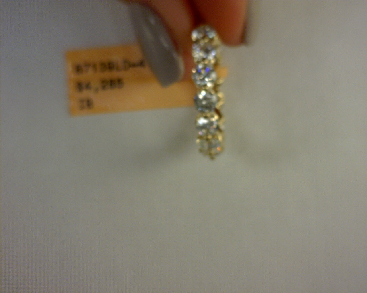 3 ctw LAB diamond  SINGLE prong eternity band 14k yellow gold size 6