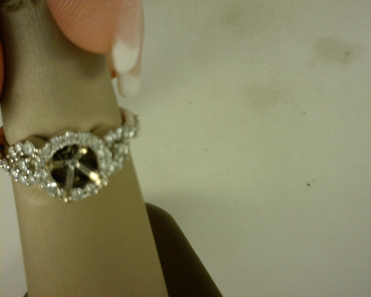Lady's White 14 Karat Fashion Ring Size 6.5 With One 0.92Ct Round H I1 Diamond And 1.00Tw Round G/H Si2 Diamonds