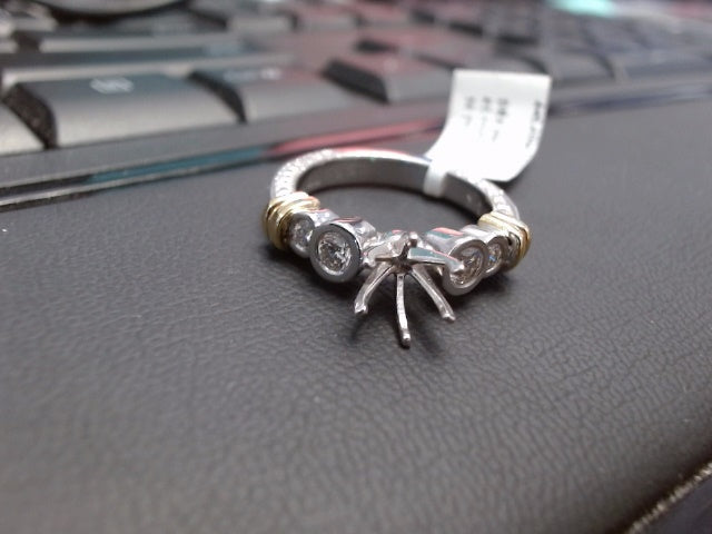 Lady's Two-Tone 14 Karat Fashion Ring With 4=0.40Tw Round G Si1 Diamonds