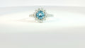 Diamond and Blue Topaz Ring .90ctw 14K White Gold