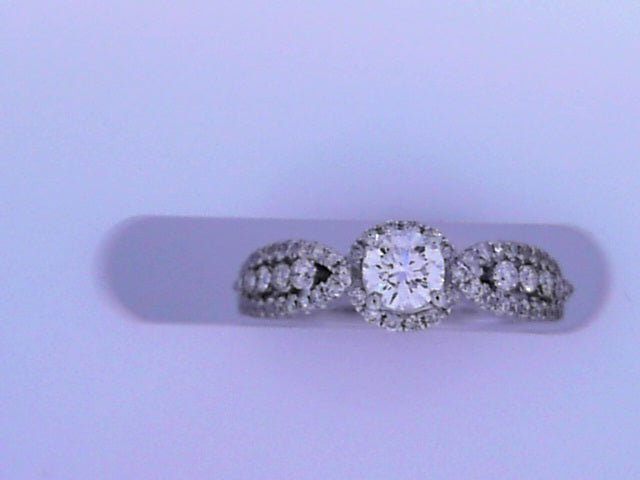 Diamond Solitaire Ring .86cttw 14K White Gold<br>Center .44ct