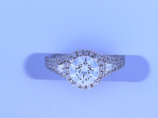 Diamond Ring .79cttw 14K White Gold <br>Center .69ct SI2 G/H
