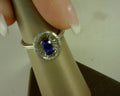 14 Karat Fashion Ring Size 7 With One 1.00Ct Emerald Tanzanite And 0.24Tw Round G/H Si2 Diamonds FINAL SALE
