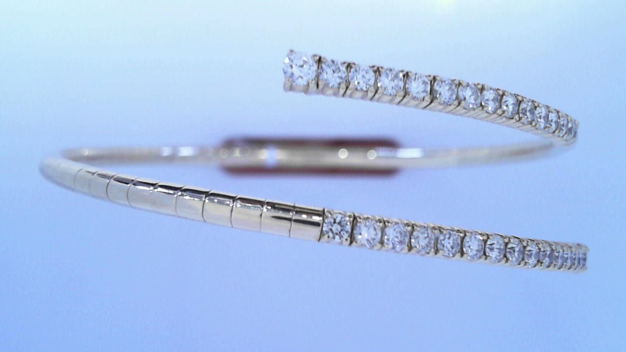 Diamond Tennis Wrap Bracelet 1.52cttw Round 14K Yellow Gold