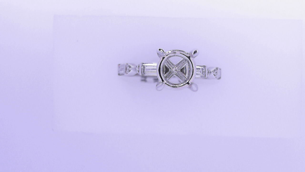 Gabriel NY Dariella - 14K White Gold Round Diamond Engagement Ring .49cts #S1622950