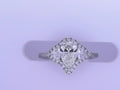 Diamond Pear Fashion Ring 1.38cttw 18K White Gold<br>Center .90ct