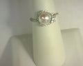 Diamond and Pearl Ring 14K White Gold