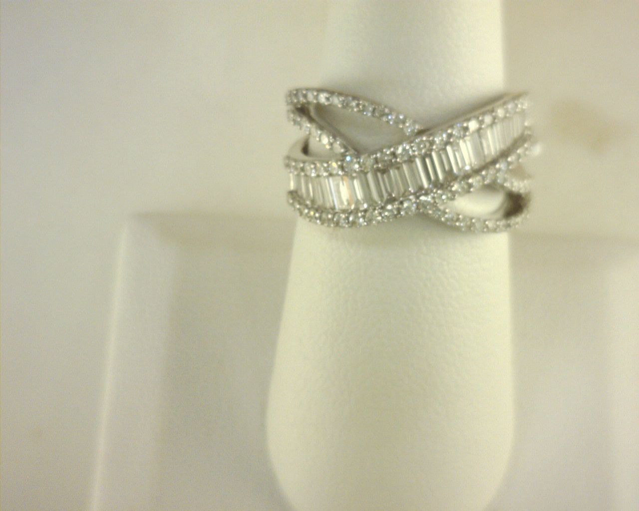 Diamond Fashion Ring 1.57cttw 14K <br>Round .816ct Baguette .754ct
