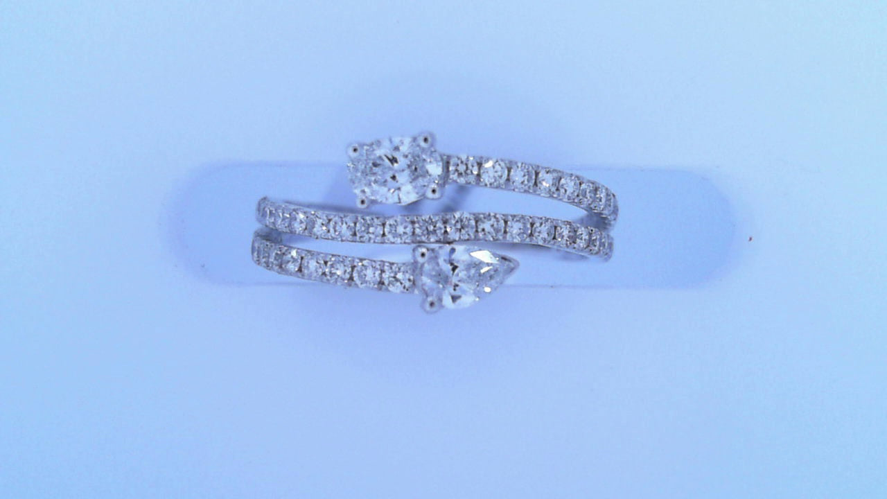 Diamond Fashion Ring .784cttw 14K white gold <br>size 7.5
