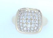 Gabriel NY 14K Yellow Gold Diamond Signet Ring 1.02ctw SIze 6.5 S1760830