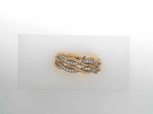 Gabriel NY 14K Yellow Gold Diamond Twisted Ladies Ring .30ctw