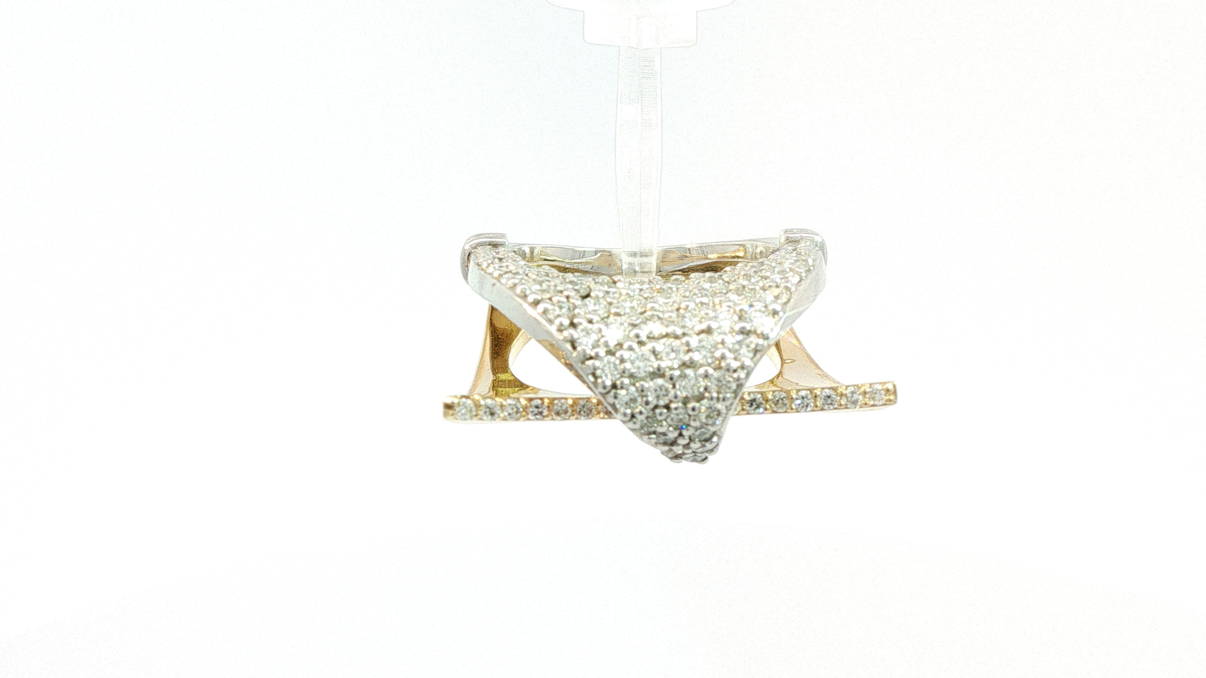 Diamond Fashion Ring, 1.20cttw Round 14K Yellow and White Gold