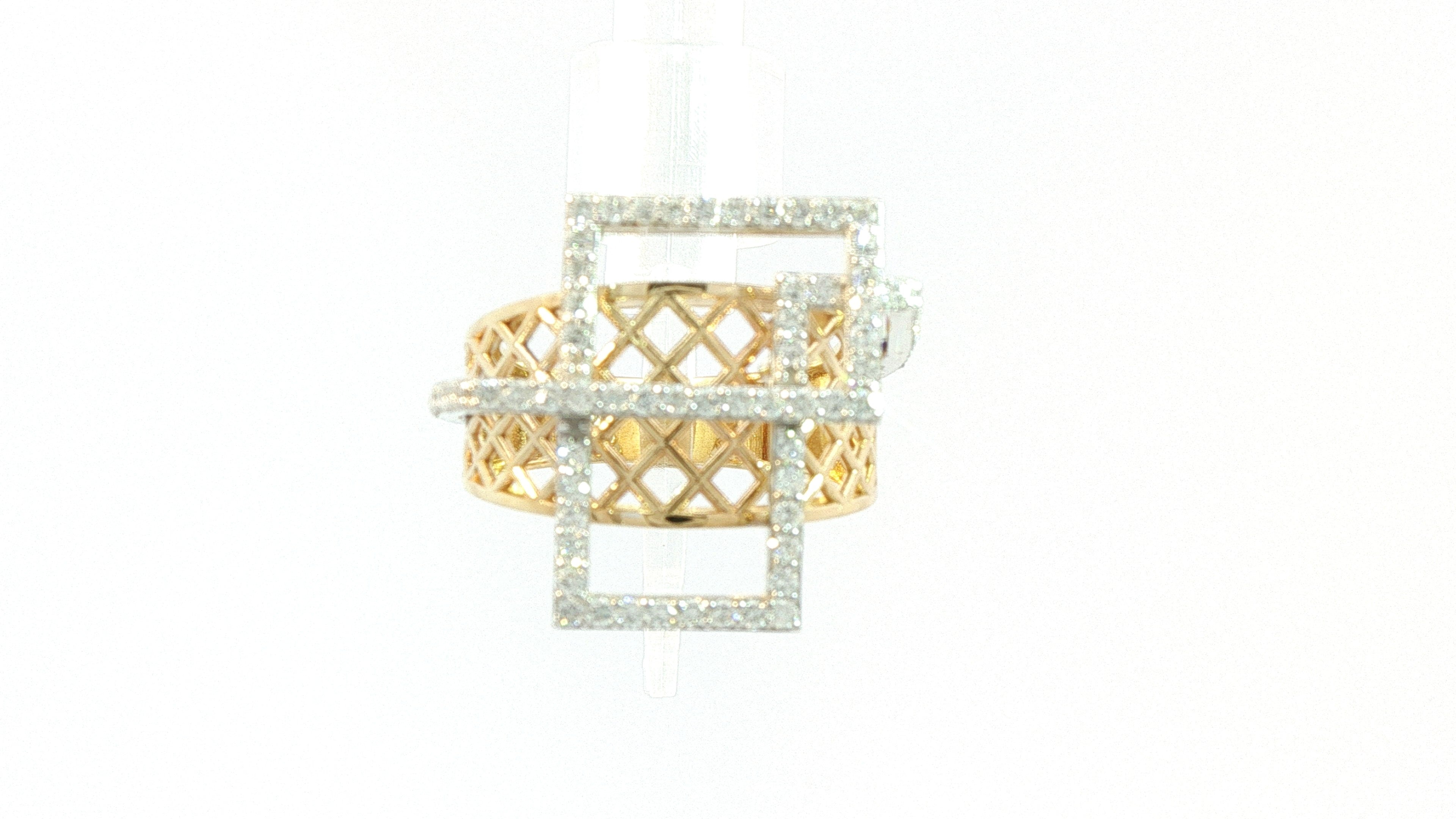Diamond Fashion Ring .70cttw Round 14K Yellow and White Gold