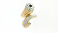 Diamond Fashion Ring .62cttw Round 14K Yellow Gold<br>Cabachon Sapphires - 2