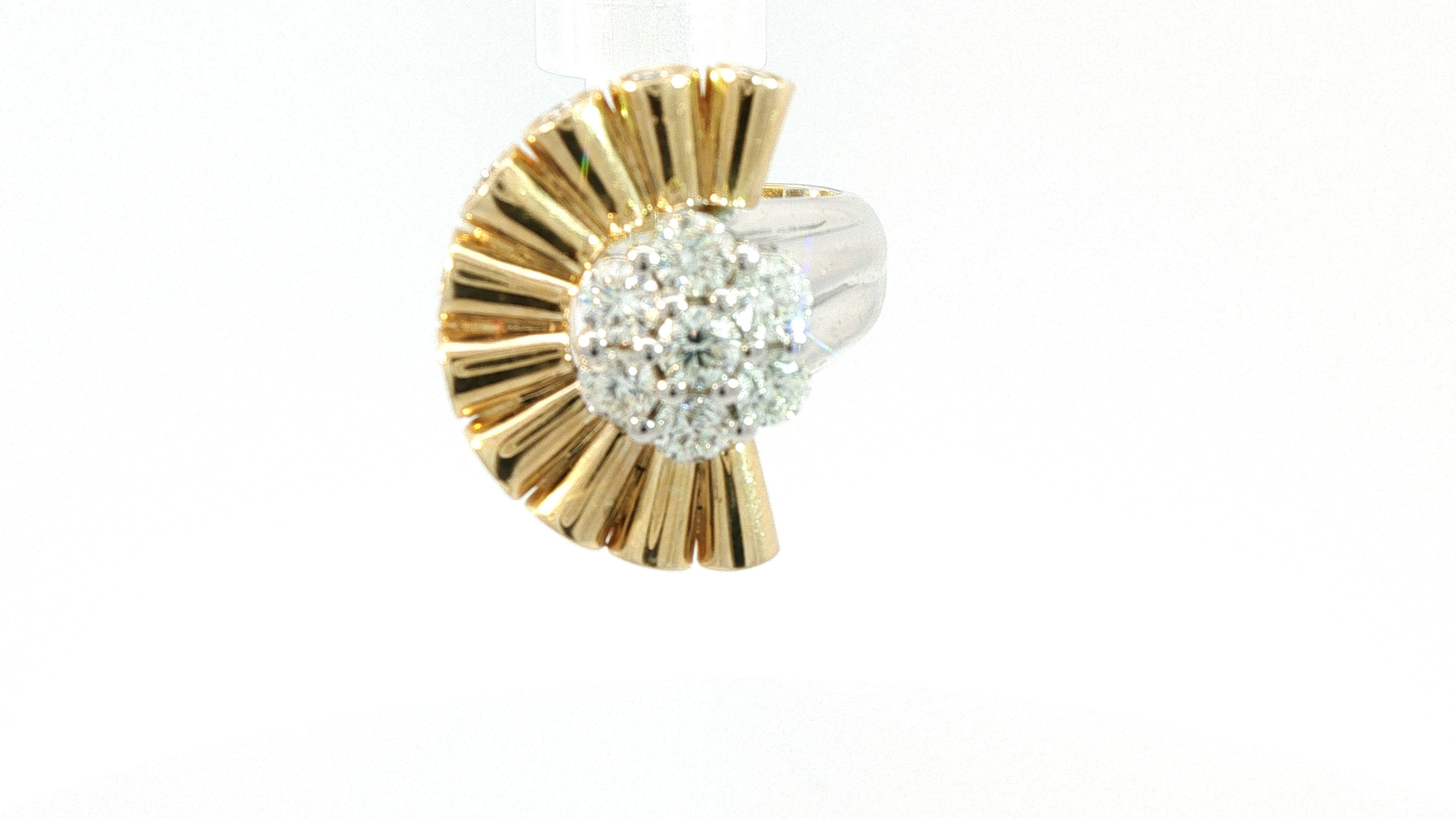 Diamond Fashion Ring 1.83cttw Round 14K Yellow and White Gold