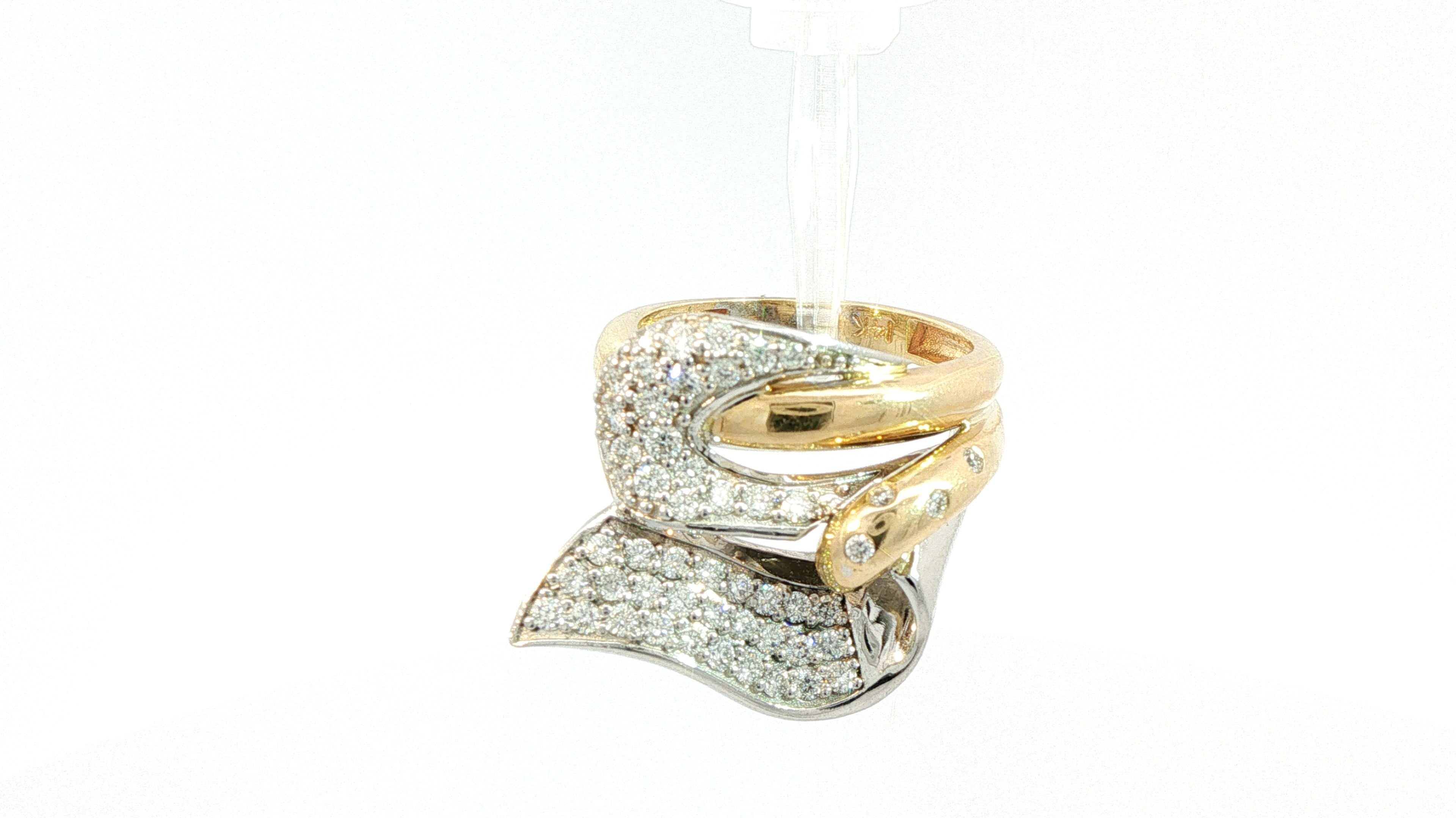 Diamond Fashion Ring .70cttw Round 14K yellow and white gold