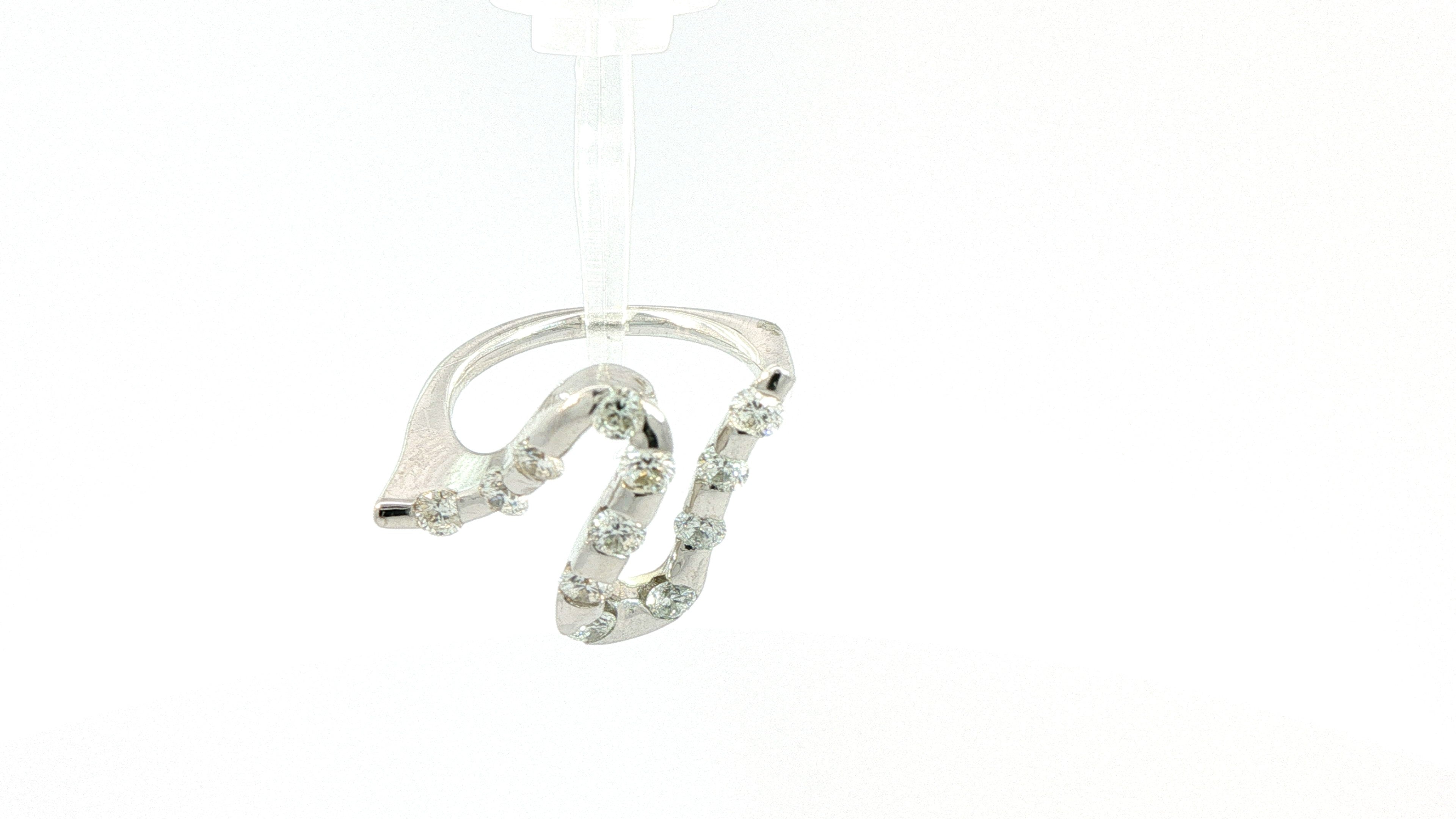 Diamond Fashion Ring .70cttw Round 14K White Gold