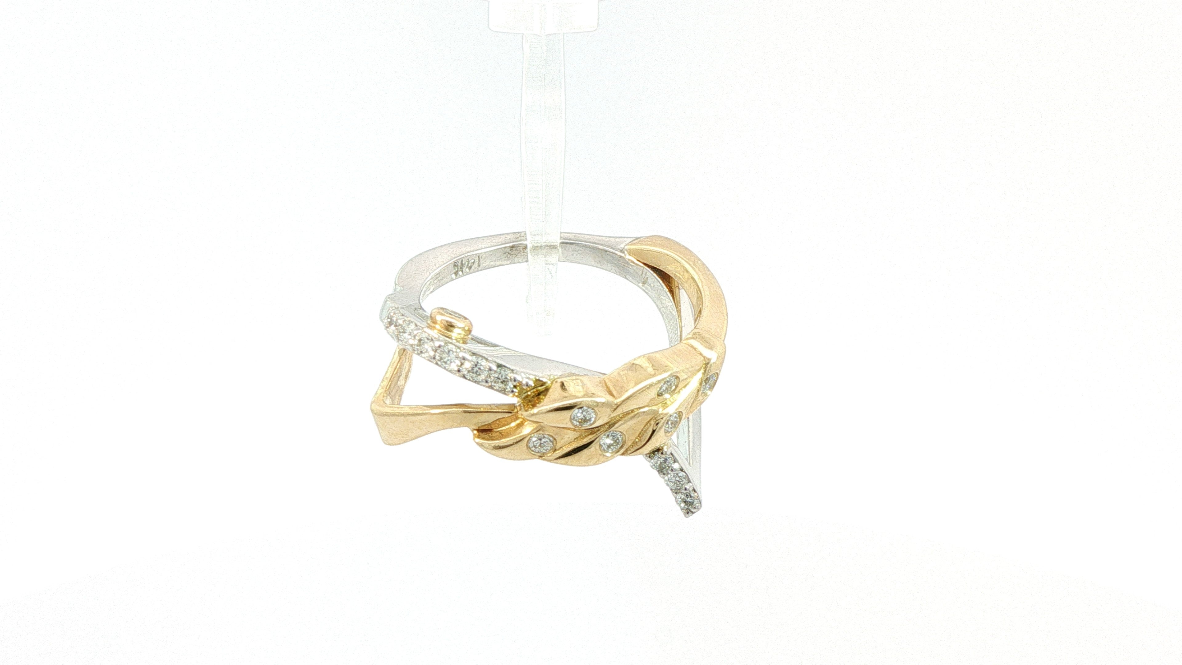 Diamond Fashion Ring .25cttw Round 14K Yellow and White Gold