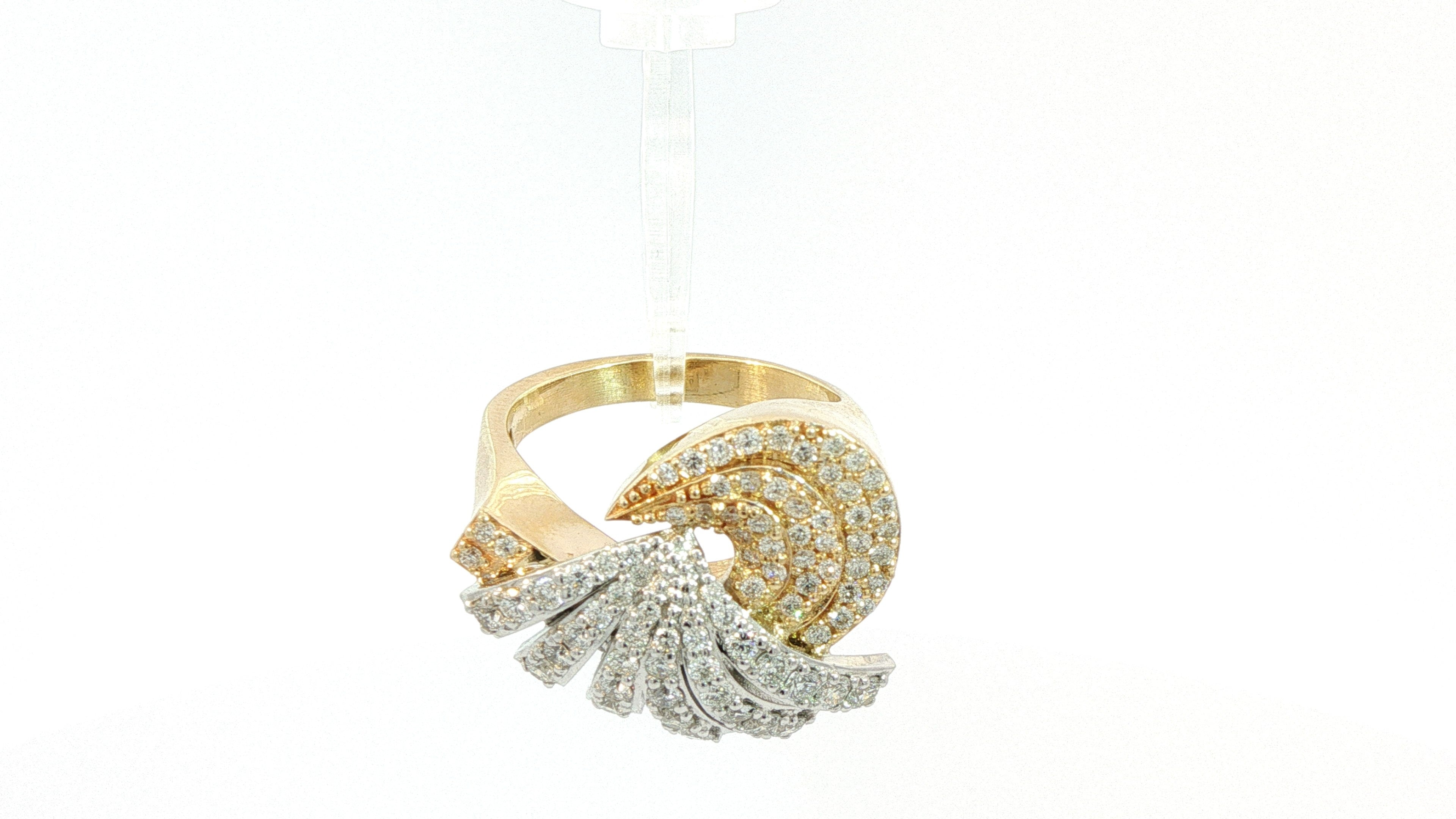 Diamond Fashion Ring .90cttw Round 14K Yellow and White Gold