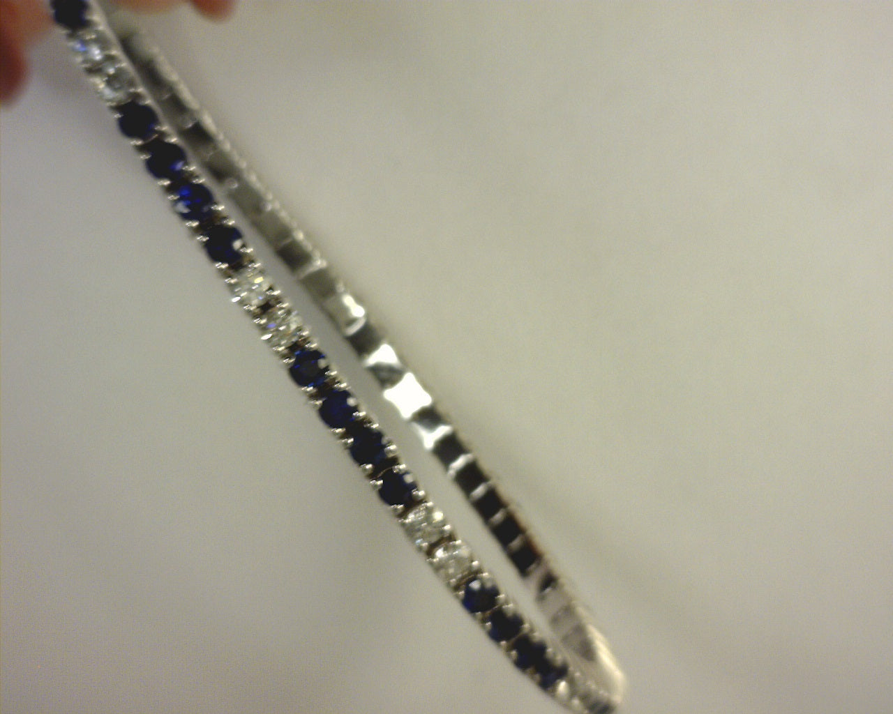 14KT 1.05CTWDIAMOND AND 2.87CTWSAPPHIRE PICKLEBALL BRACELET SIZE7.25"