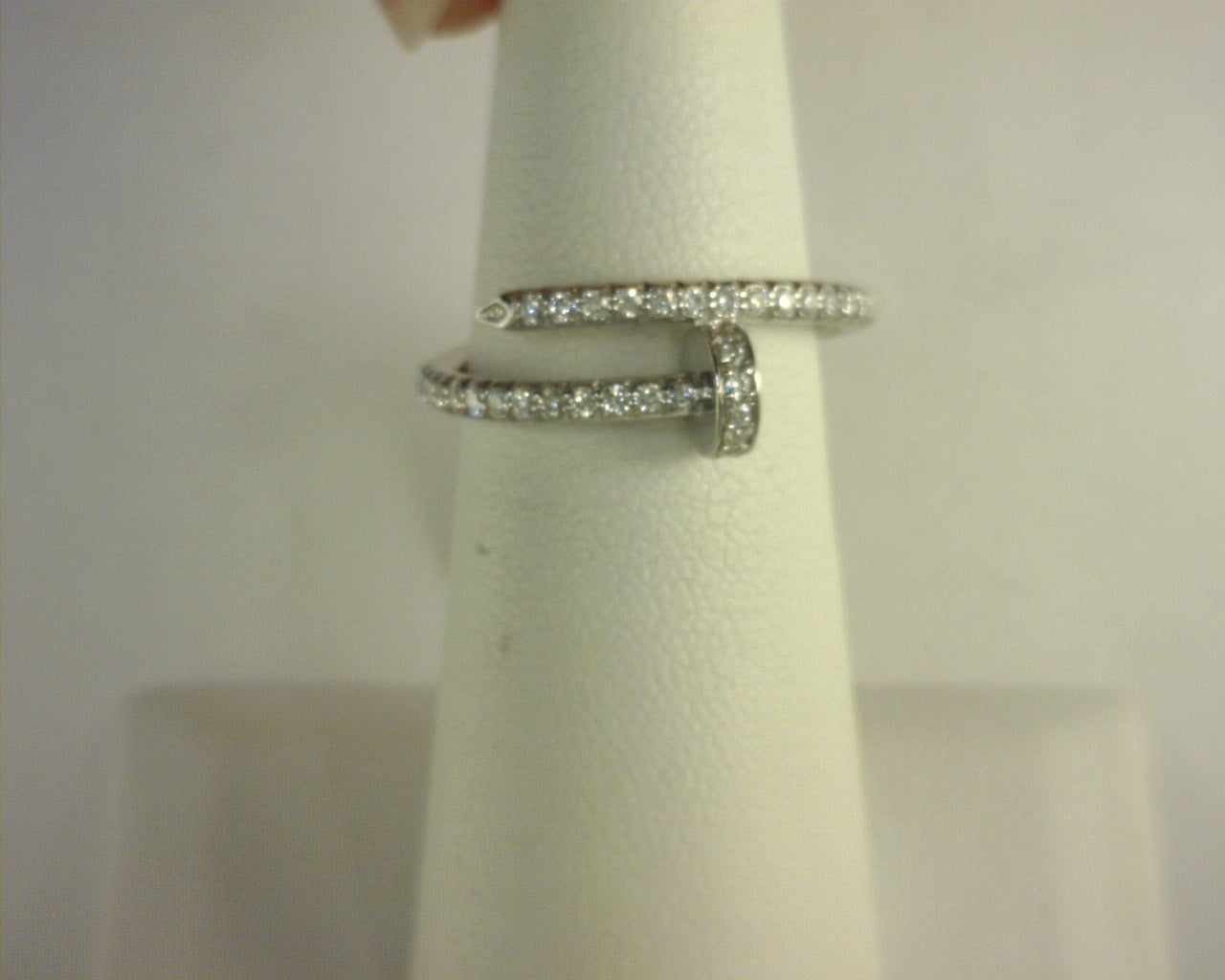 Diamond Nail Ring 14K White Gold .42ct