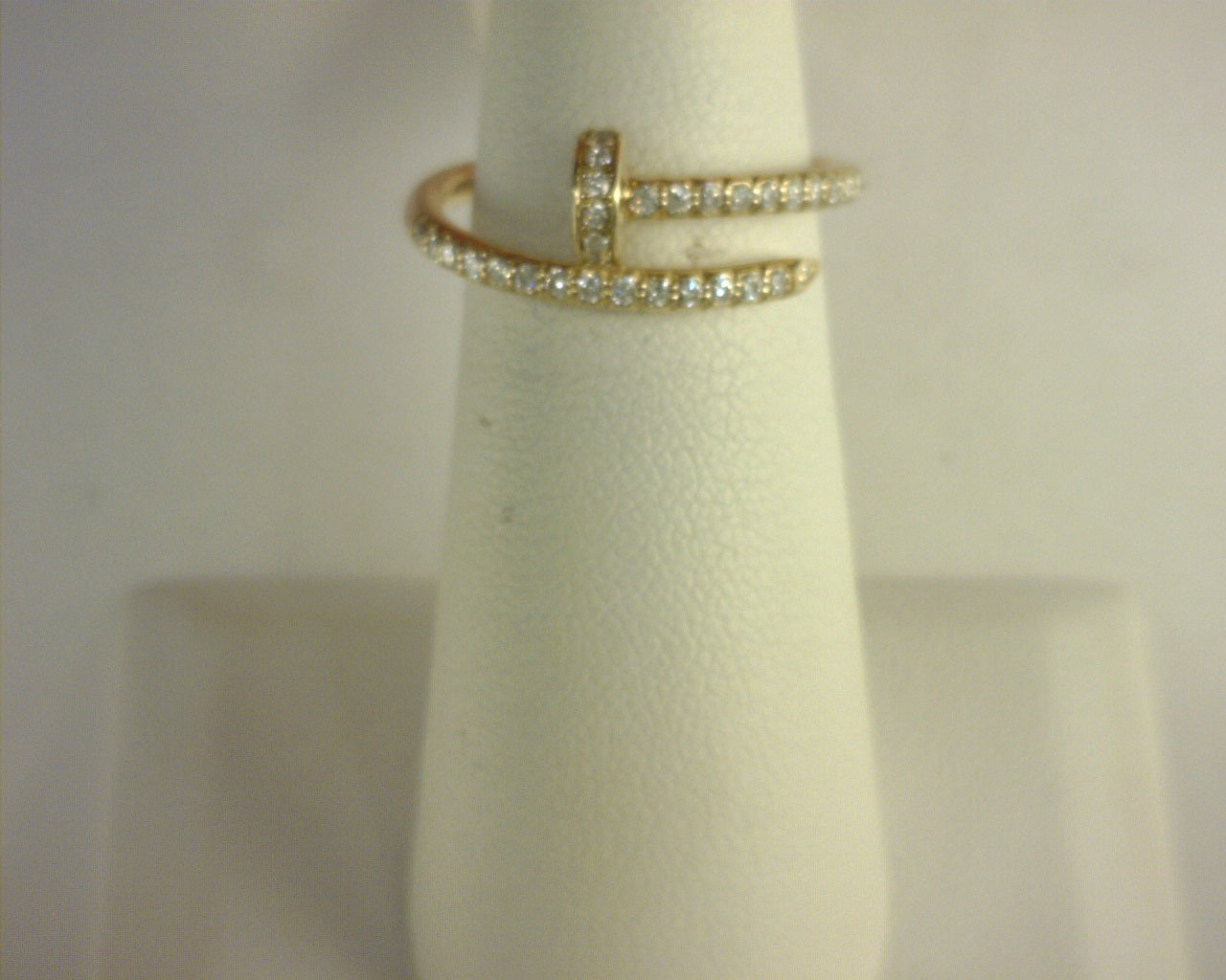 Diamond Nail Ring 14K Yellow Gold .42ct