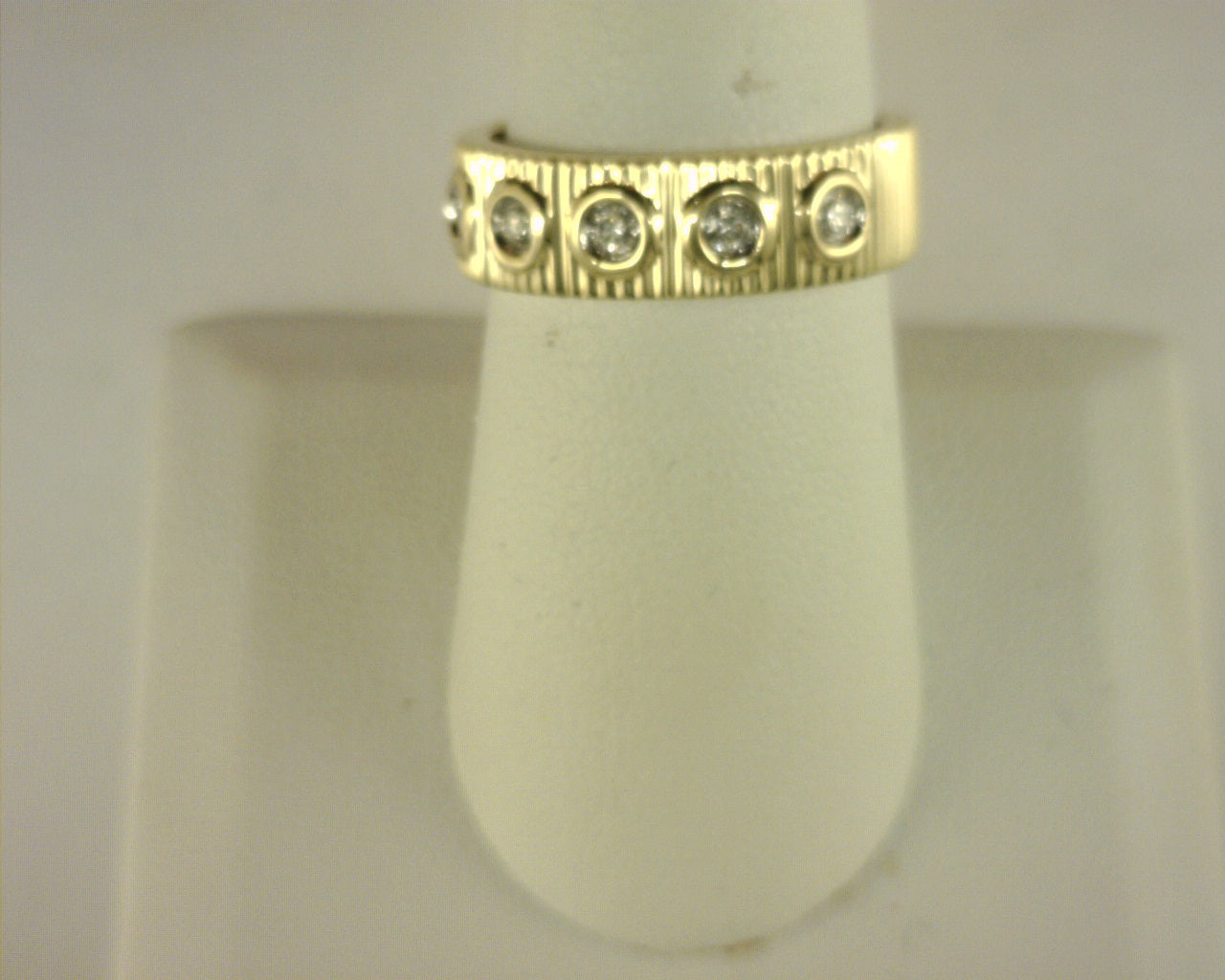 Heera Moti Diamond Band 14K Yellow Gold .196ct