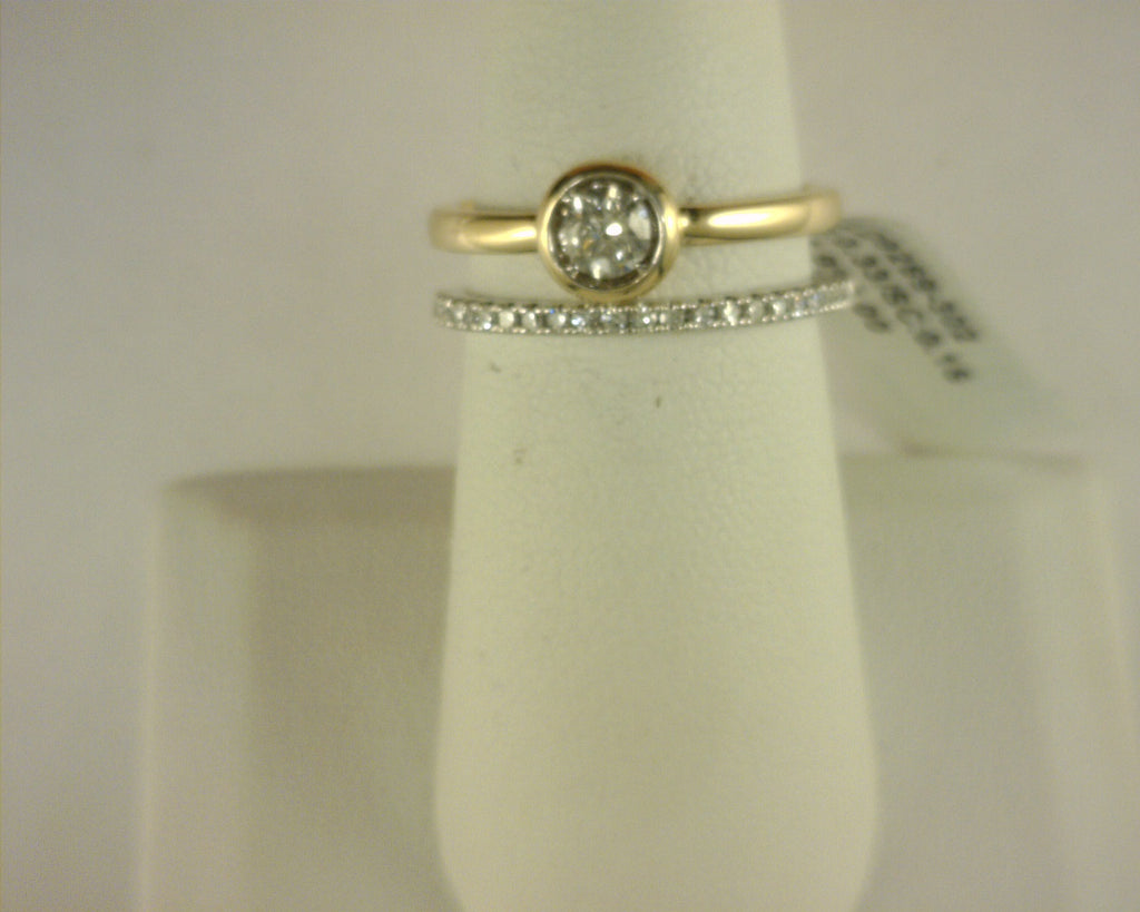 Heera Moti Diamond Ring 14K Yellow/White Gold .49 ctw