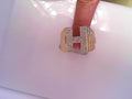 14k Yellow Gold Diamond "H" Initial Ring